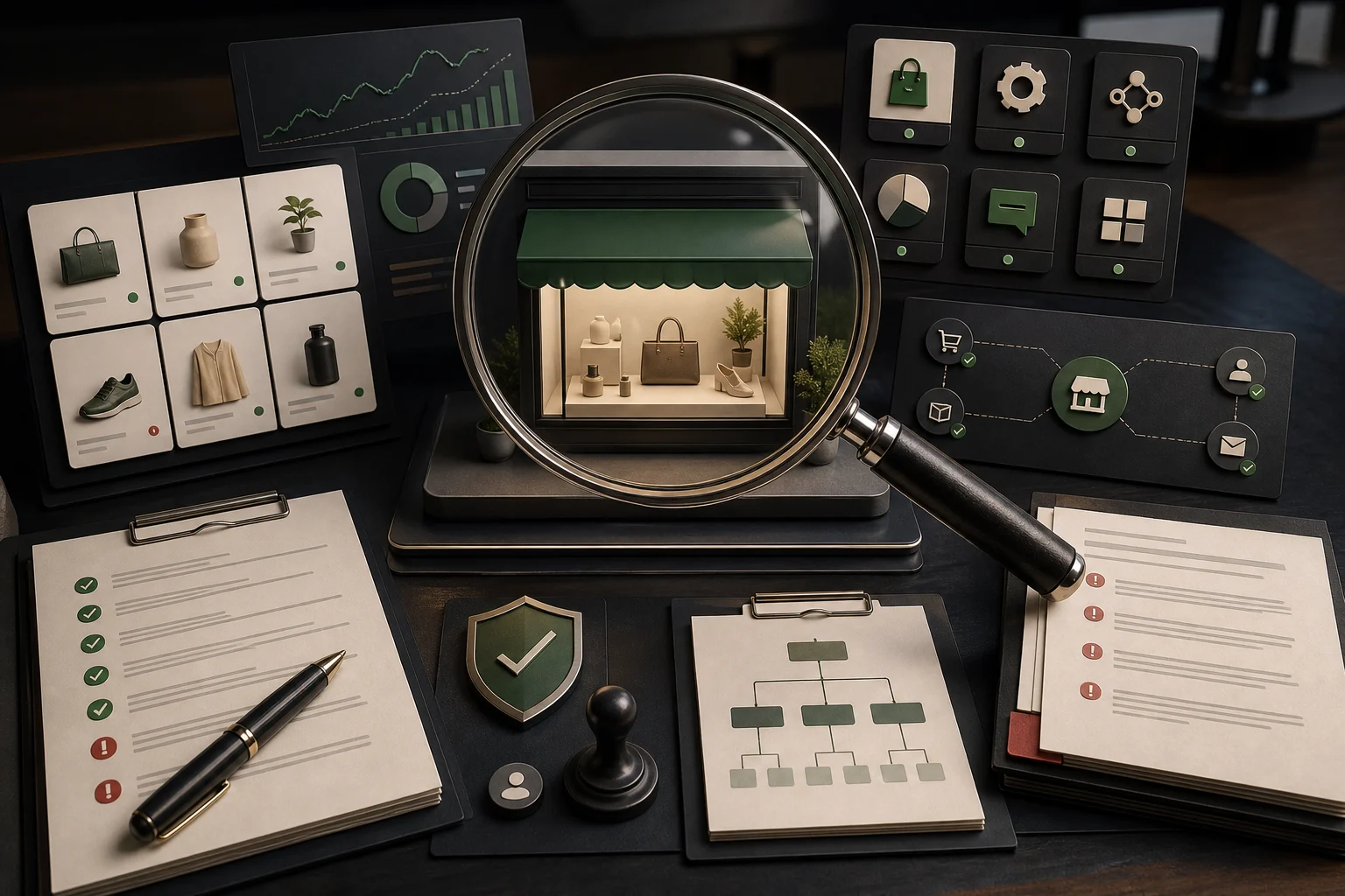 A Shopify ecommerce business examined across catalogue, storefront, integrations, analytics, ownership and operating risks before acquisition.