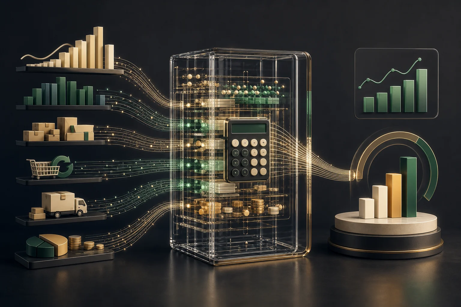 Ecommerce revenue, products, returns and fulfilment costs passing through a transparent contribution-profit model.