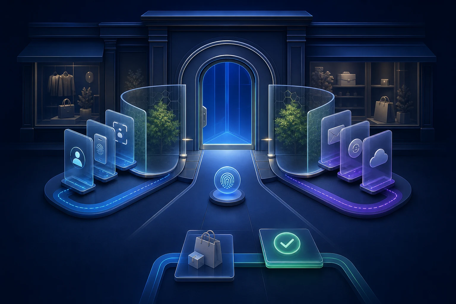 Layered customer verification and recovery paths protecting access to a Shopify storefront account.