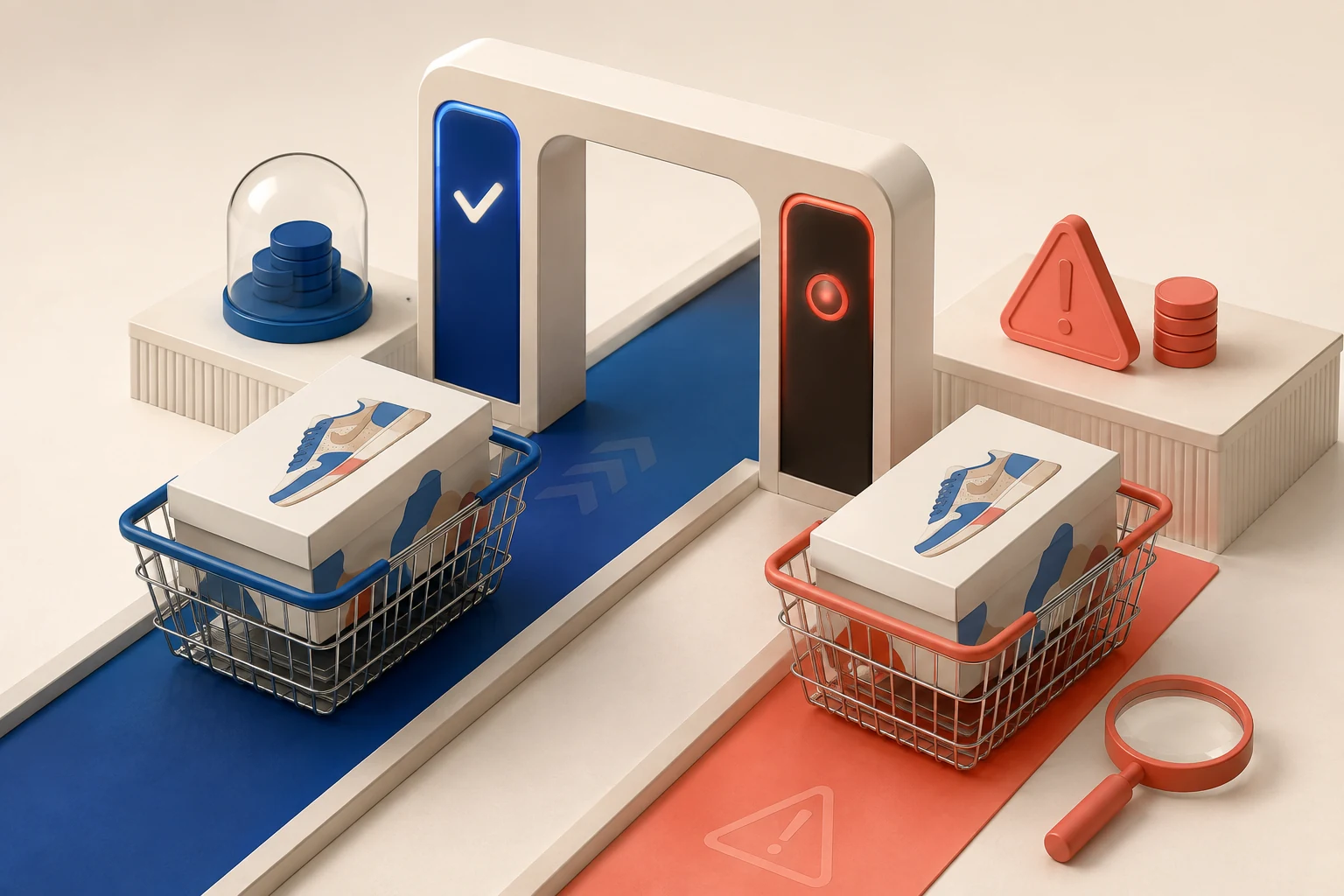 Two baskets approaching a purchase eligibility gate for a limited product release.
