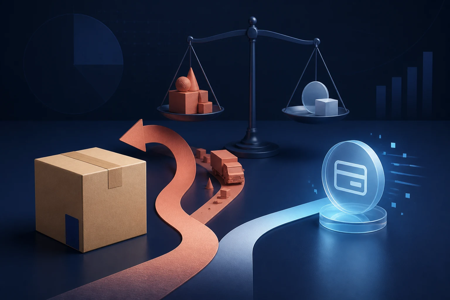 A Shopify parcel at the decision point between an expensive return journey and a controlled digital refund.