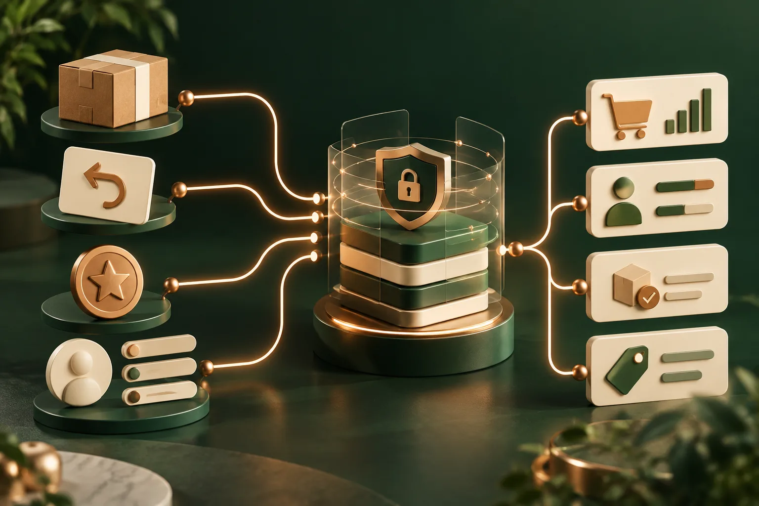 Customer lifecycle signals, subscription delivery and service options connected in a thoughtful retention flow.