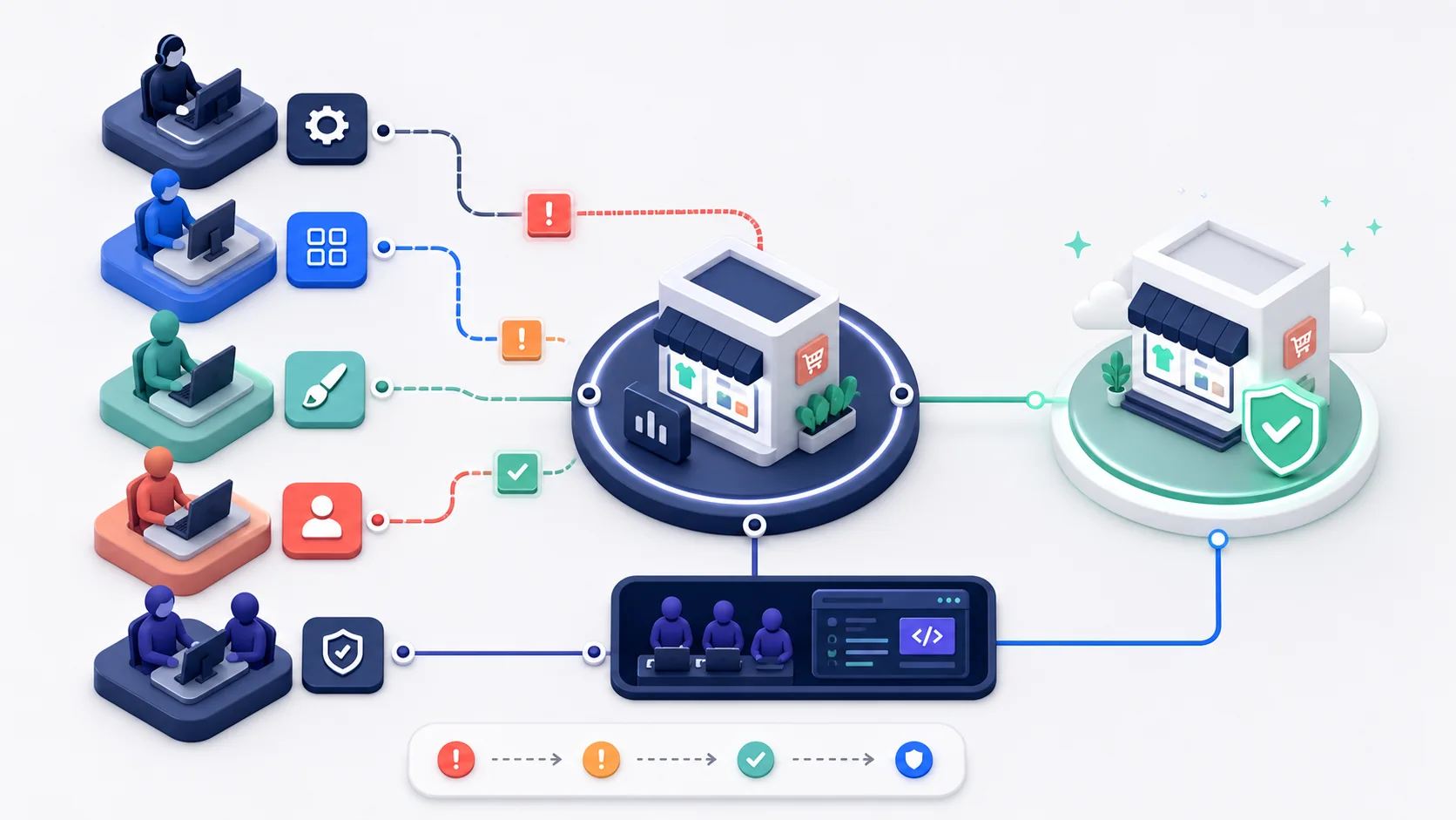 StoreBuilt support model for UK Shopify teams across platform help, technical support, live trading issues, and retained agency ownership.