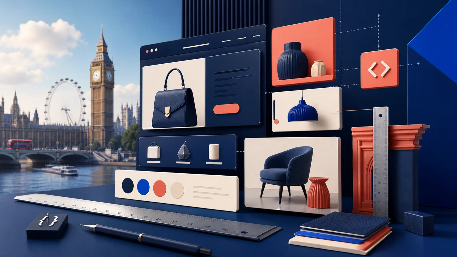 Modular Shopify theme sections assembled with design tokens, measurement tools and development controls.